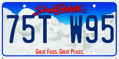 SD license plate 75TW95