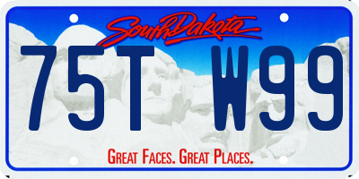 SD license plate 75TW99