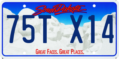 SD license plate 75TX14