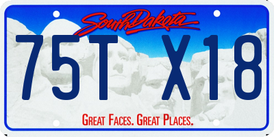 SD license plate 75TX18