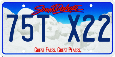 SD license plate 75TX22
