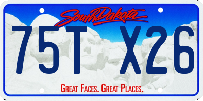 SD license plate 75TX26