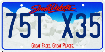 SD license plate 75TX35