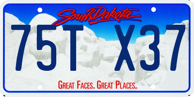SD license plate 75TX37