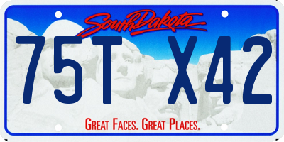 SD license plate 75TX42
