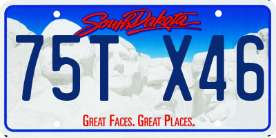 SD license plate 75TX46