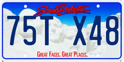 SD license plate 75TX48
