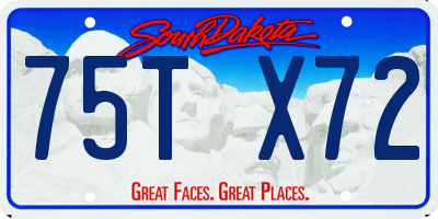 SD license plate 75TX72