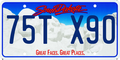 SD license plate 75TX90