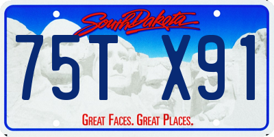 SD license plate 75TX91