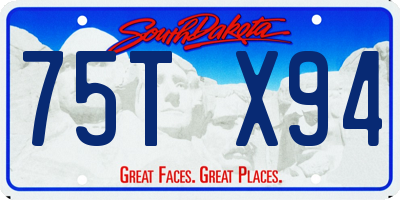 SD license plate 75TX94