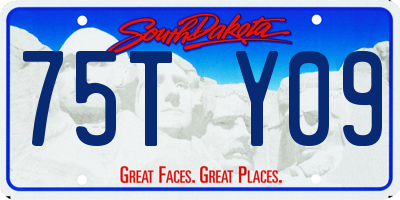 SD license plate 75TY09