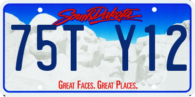 SD license plate 75TY12