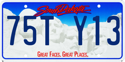 SD license plate 75TY13
