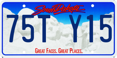 SD license plate 75TY15