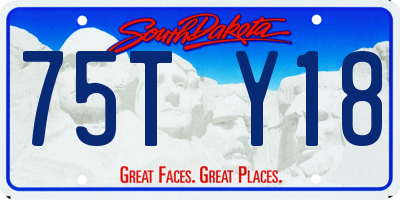 SD license plate 75TY18