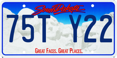 SD license plate 75TY22