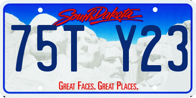SD license plate 75TY23