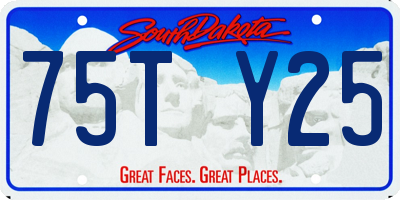 SD license plate 75TY25