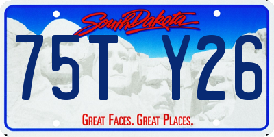 SD license plate 75TY26
