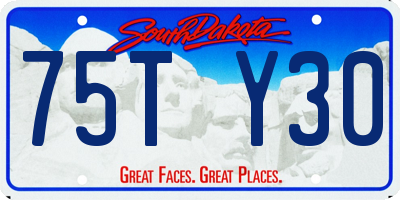 SD license plate 75TY30