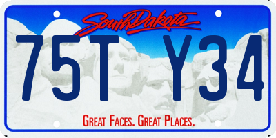 SD license plate 75TY34