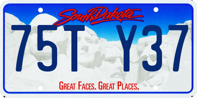 SD license plate 75TY37