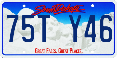 SD license plate 75TY46