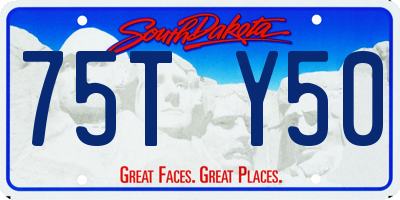 SD license plate 75TY50