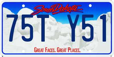 SD license plate 75TY51