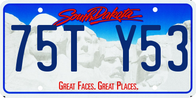 SD license plate 75TY53