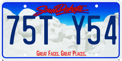 SD license plate 75TY54