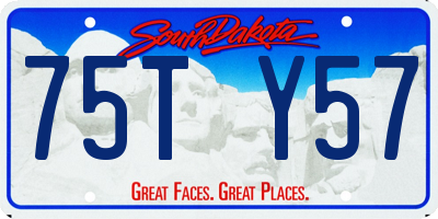 SD license plate 75TY57
