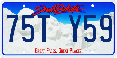 SD license plate 75TY59