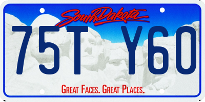 SD license plate 75TY60