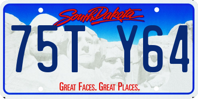 SD license plate 75TY64