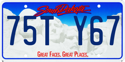 SD license plate 75TY67