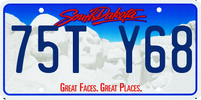 SD license plate 75TY68