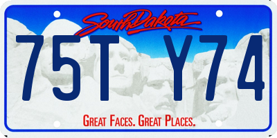 SD license plate 75TY74