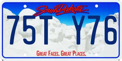 SD license plate 75TY76