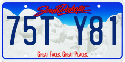 SD license plate 75TY81