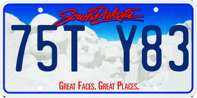 SD license plate 75TY83