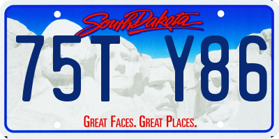 SD license plate 75TY86