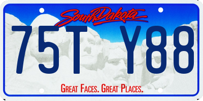 SD license plate 75TY88