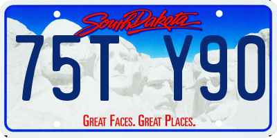 SD license plate 75TY90