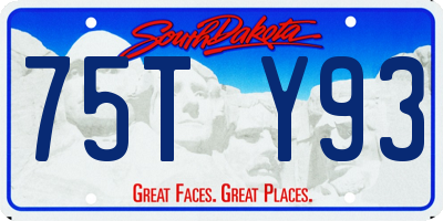 SD license plate 75TY93