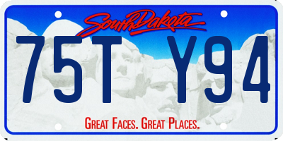 SD license plate 75TY94