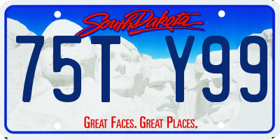 SD license plate 75TY99