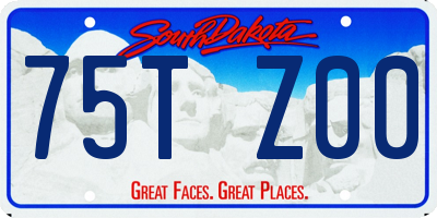 SD license plate 75TZ00