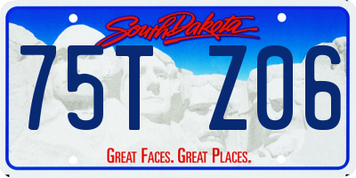 SD license plate 75TZ06